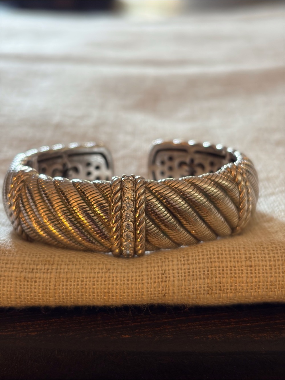 JUDITH RIPKA Sterling Silver Twisted Cable Cuff Bracelet - Small